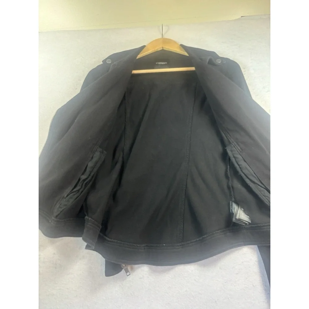 Liverpool Jeans Women's‎ Small Black Asymmetrical Moto Jacket Denim Biker